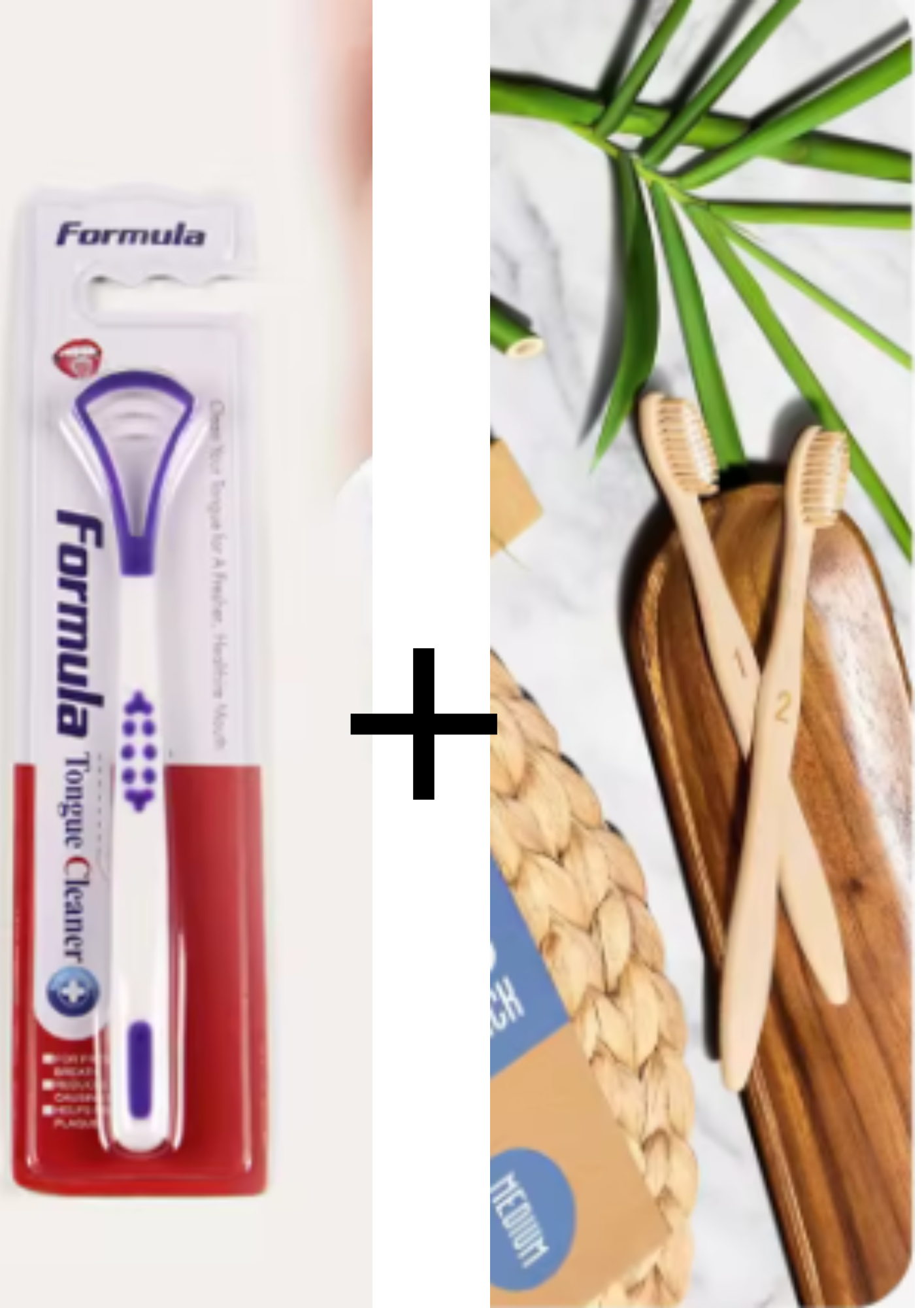 Gratte-langue 🦷 Formula™ Tongue Cleaner + Brosse à Dents en Bambou Naturel Antibactérienne OFFERTE 🎁